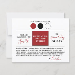 Convite Placa de Proposta do Bridesmaid do Script Moderno