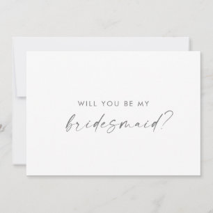 Convite Placa de Proposta do Bridesmaid do Script Moderno