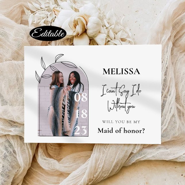 Convite Placa de Proposta Mínima Simples de Bridesmaid (Criador carregado)
