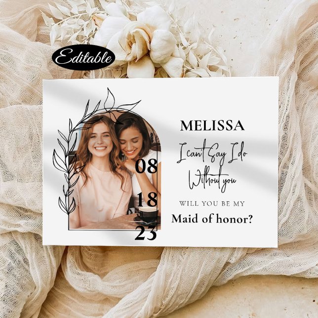 Convite Placa de Proposta Romântica Mínima de Ponta de Arc (Criador carregado)