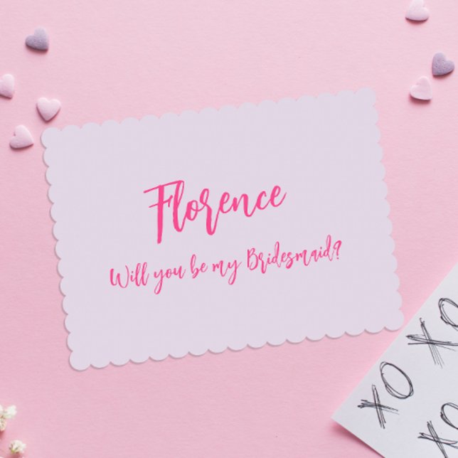 Convite Placa de Proposta Simples de Bridesmaid Roxo Moder (Criador carregado)