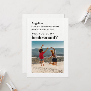 Convite Placa de Proposta Simples Elegante de Bridesmaid