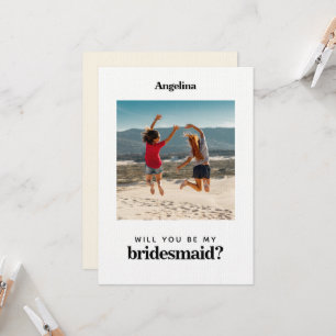 Convite Placa de Proposta Simples Elegante de Bridesmaid