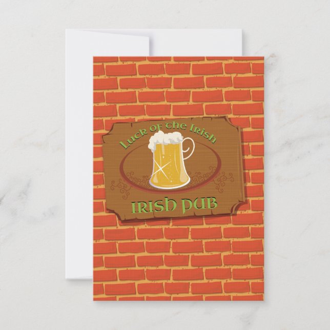 Convite Placa de Pub Irlandês (Frente)