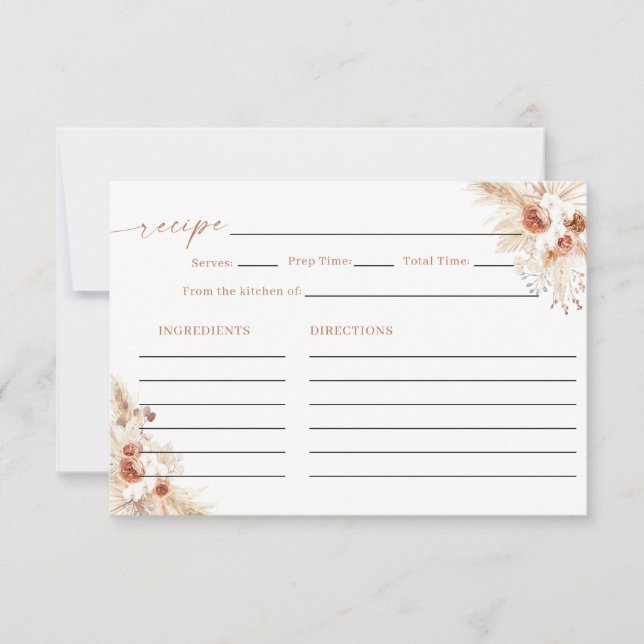 Convite Placa de recebimento do chá de panela, Buquê boho  (Frente)