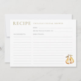 Convite Placa de Receita do Chá de panela de Peras de Aqua