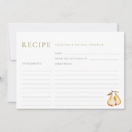 Convite Placa de Receita do Chá de panela de Peras de Aqua