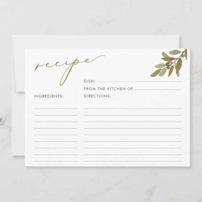 Convite Placa de Receita do Chá de panela de Script Rustic (Frente)