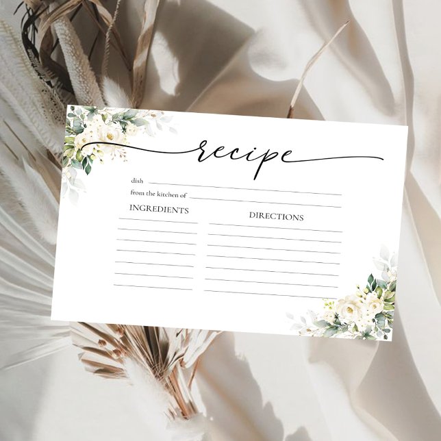 Convite Placa de Receita Grande do Chá de panela Floral de (Criador carregado)