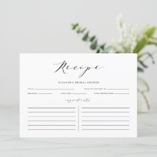 Convite Placa de Receita Personalizada de Script Minimalis