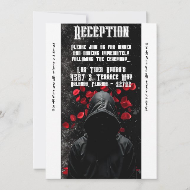 Convite Placa de recepção 3,5x7 assombrando prados Adeline (Frente)