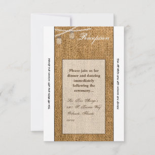 Convite Placa de recepção 3,5x7 Mason Jar String Luzes Bur