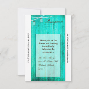 Convite Placa de recepção 3,5x7 Mason Jar String Luzes Mad