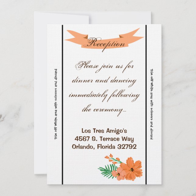 Convite Placa de recepção 3,5x7 Primavera Hibiscus Flower  (Frente)