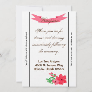 Convite Placa de recepção 3,5x7 Primavera Hibiscus Flower 