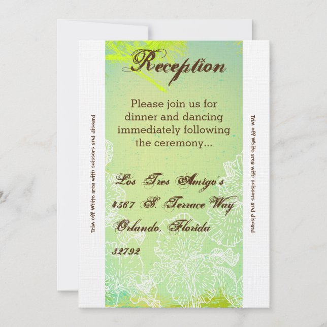 Convite Placa de recepção 3,5x7 Primavera Hibiscus Flower  (Frente)