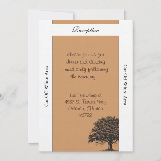 Convite Placa de Recepção de casamento castanho/preta prim (Frente)