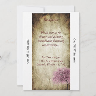 Convite Placa de Recepção de casamento de árvore rosa