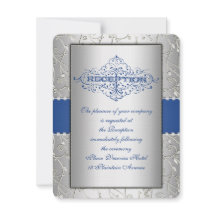 Placa de Recepção de casamento de espiral azul e p