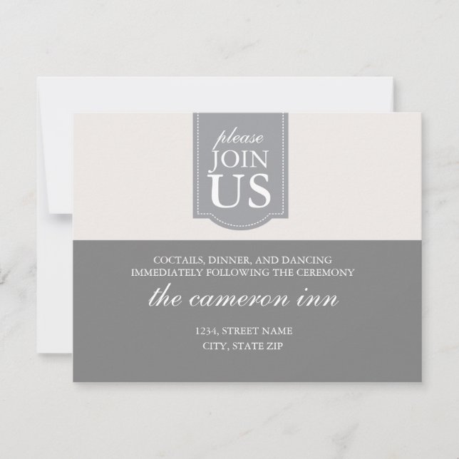 Convite Placa de recepção de casamento de fita personaliza (Frente)