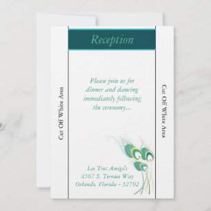 Convite Placa de Recepção de casamento de Peacock Moderno