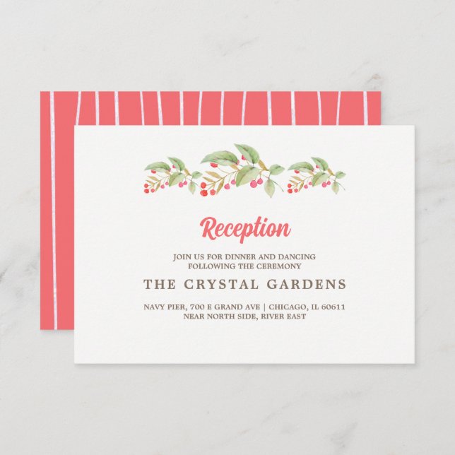 Convite Placa de Recepção de casamento de Ramificações de  (Frente/Verso)