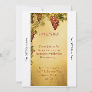 Convite Placa de Recepção de casamento do vinhedo