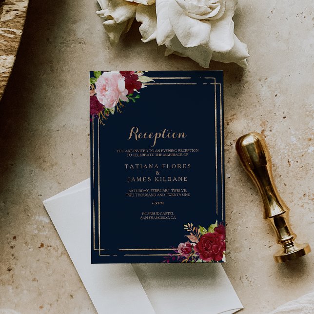 Convite Placa de Recepção de casamento Dourada geométrica  (Criador carregado)