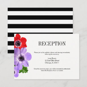 Convite Placa de Recepção de casamento Floral Anemone de A