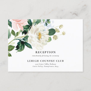 Convite Placa de Recepção de casamento Floral Cor-de-Rosa