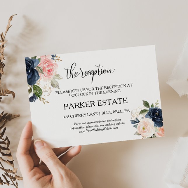 Convite Placa de Recepção de casamento Floral de Queda Exq (Criador carregado)