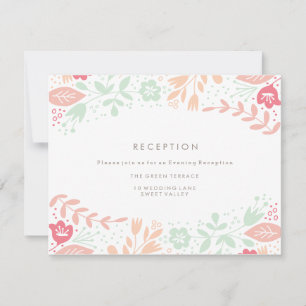 Convite Placa de Recepção de casamento Pastel Floral Grace