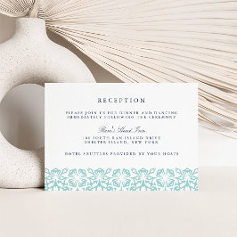 Convite Placa de Recepção de casamento Santorini | Aqua