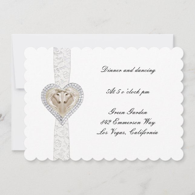 Convite Placa De Recepção de casamento Unicorn E Lace (Frente)