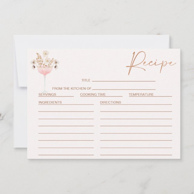 Convite Placa de recepção de Chá de panela de vidro Floral (Frente)