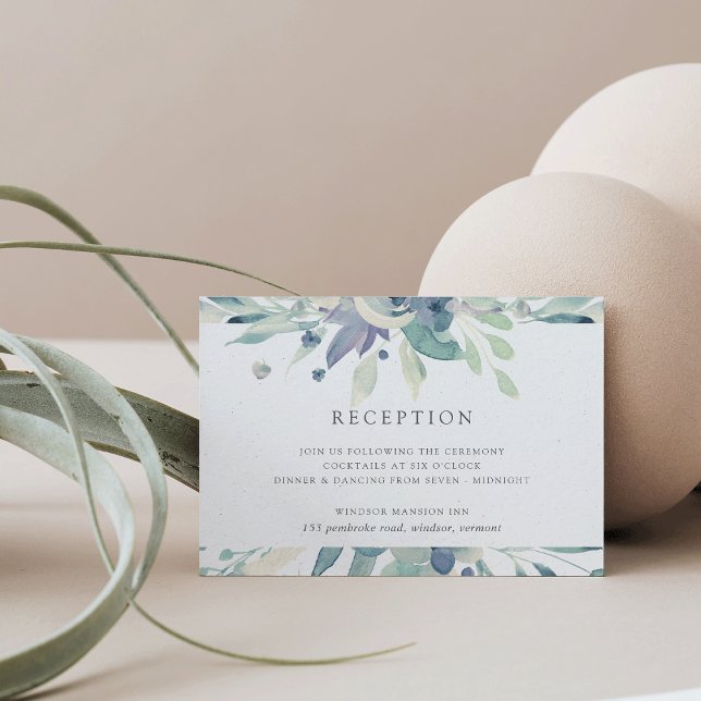 Convite Placa de Recepção Floral de Cores Aquáticas das Mo (Criador carregado)