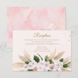 Convite Placa de Recepção Floral Dourada, Lush Pink