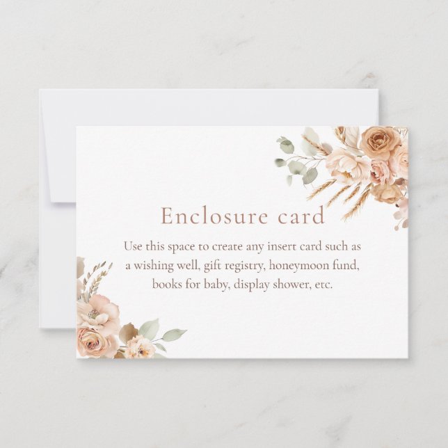 Convite Placa de receptáculo de Chá de fraldas Boho Pampas (Frente)