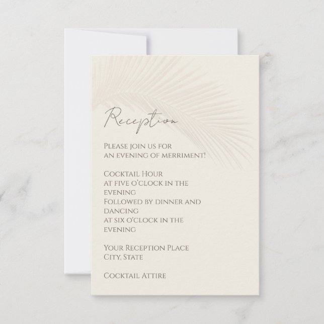 Convite Placa de receptáculo de recepção de praia mínima t (Frente)