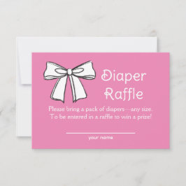 Convite Placa de receptáculo de tíquete rosa Raffle Fralda