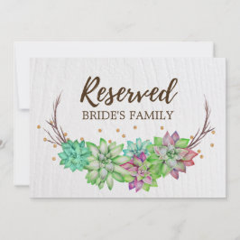 Convite Placa de Reservado para Casamento Floral Rústico B