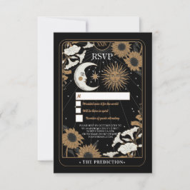 Convite Placa de Resposta Alinhada às Estrelas RSVP Tarot