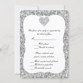 Convite Placa de Resposta Cardíaca Diamante de Silver Glit
