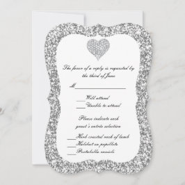 Convite Placa de Resposta Cardíaca Diamante de Silver Glit