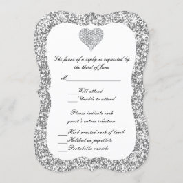 Convite Placa de Resposta Cardíaca Diamante de Silver Glit