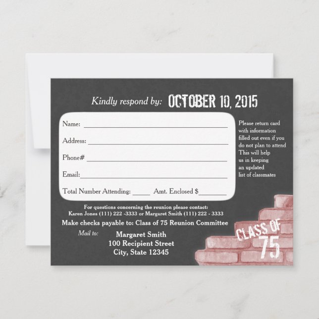 Convite Placa de Resposta de Grafite de Reunião de Classe (Frente)