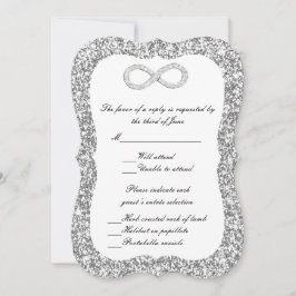 Convite Placa de Resposta Infinita do Diamond com Glitter