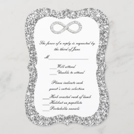 Convite Placa de Resposta Infinita do Diamond com Glitter