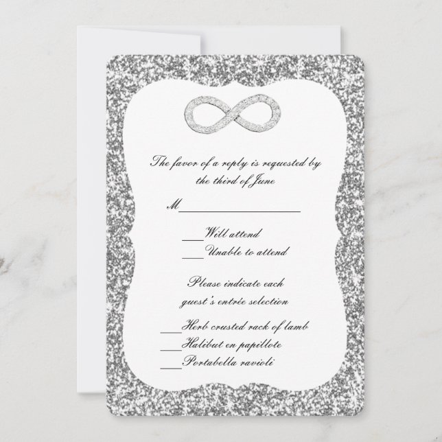 Convite Placa de Resposta Infinita do Diamond com Glitter  (Frente)