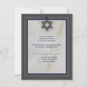 Convite Placa de resposta RSVP do Bar Elegante Mitzvah Tec
